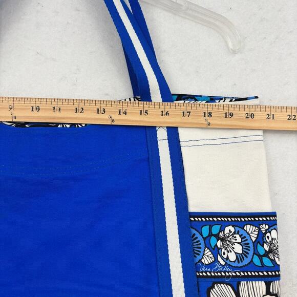 Vera Bradley Tote Blue Bayou Large Open Top Shoulder Bag Beach Travel Weekend - Picture 10 of 12